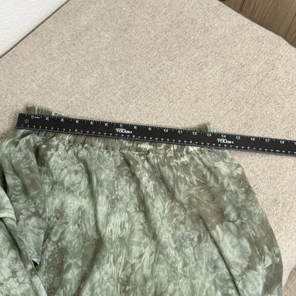 Vintage Skirt Women M Green Hand Dyed Layered Midi Flowy Hippie Grunge Fairy 90s - Picture 5 of 6